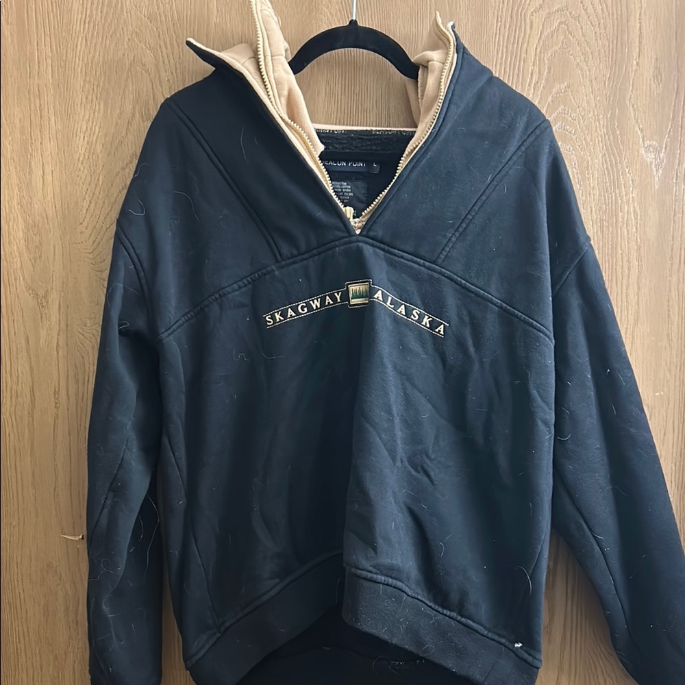 Vintage Skagway Alaska Quarter-Zip Sweater